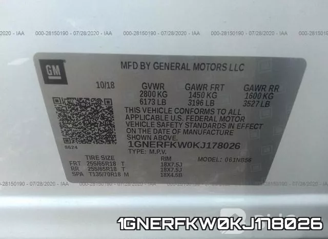 1GNERFKW0KJ178026 фото 10