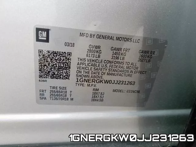 1GNERGKW0JJ231263 фото 2