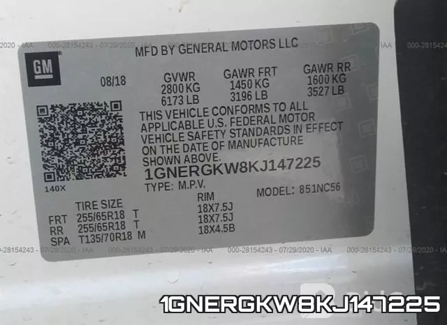 1GNERGKW8KJ147225 фото 10
