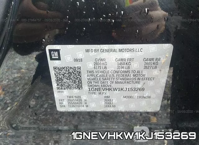 1GNEVHKW1KJ153269 фото 10