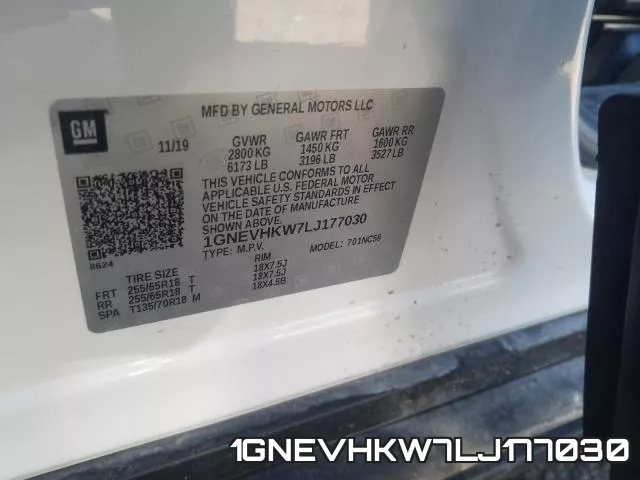 1GNEVHKW7LJ177030 фото 2