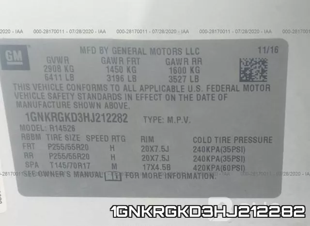 1GNKRGKD3HJ212282 фото 10