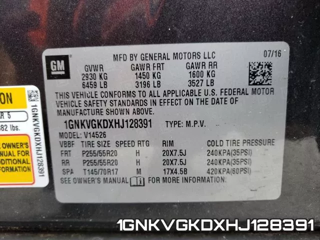1GNKVGKDXHJ128391 фото 2