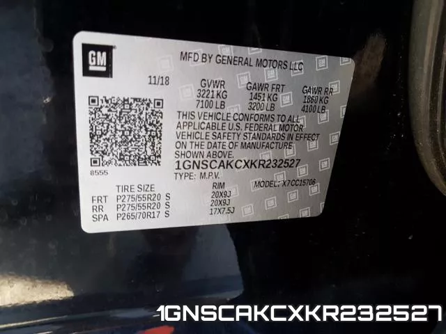 1GNSCAKCXKR232527 фото 2