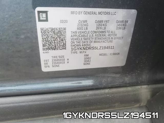 1GYKNDRS5LZ194511 фото 2
