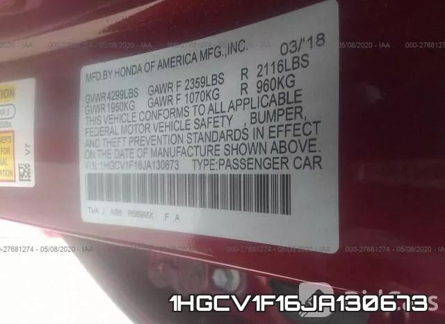 1HGCV1F16JA130673 фото 10