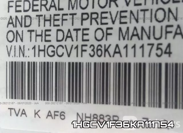 1HGCV1F36KA111754 фото 10