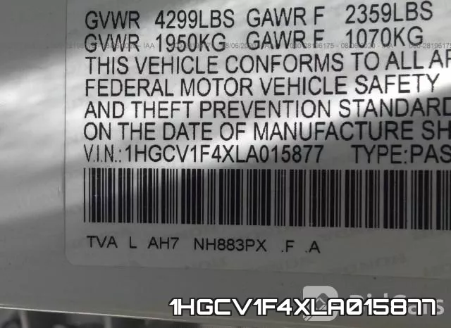 1HGCV1F4XLA015877 фото 10