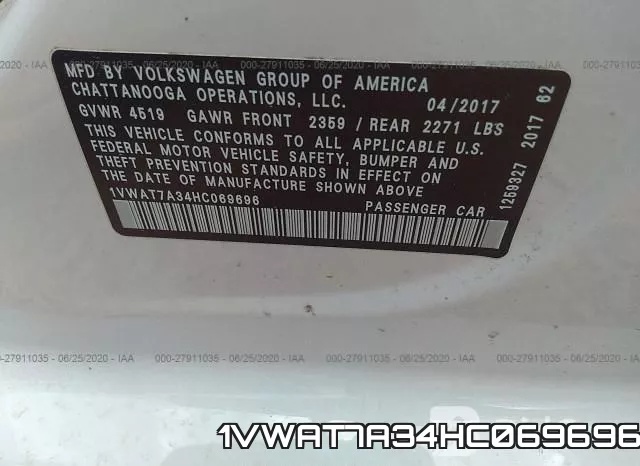 1VWAT7A34HC069696 фото 10