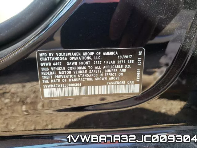 1VWBA7A32JC009304 фото 2