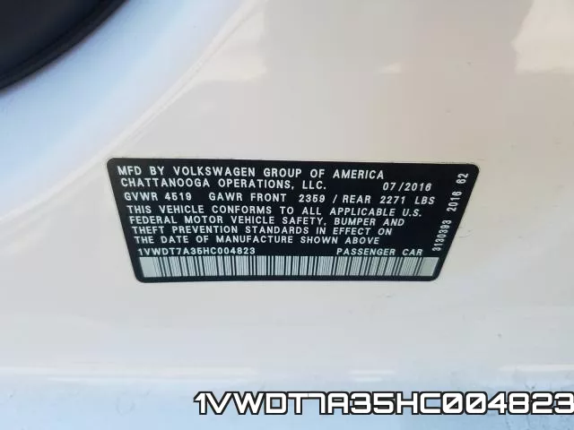 1VWDT7A35HC004823 фото 2