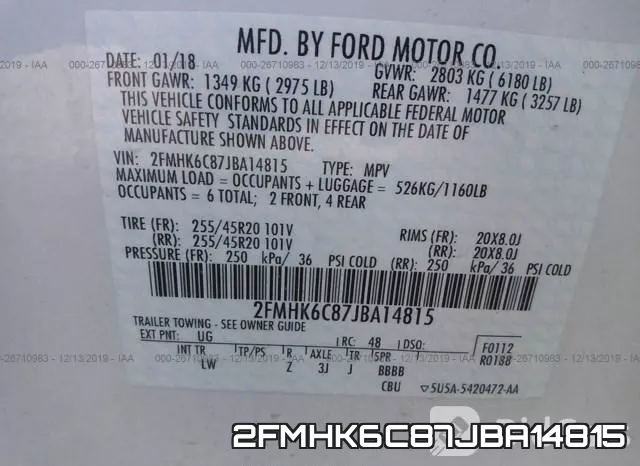 2FMHK6C87JBA14815 фото 10