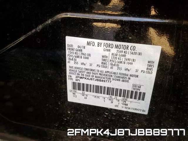 2FMPK4J87JBB89777 фото 2