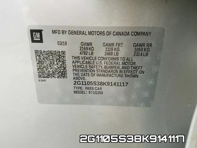 2G1105S38K9141117 фото 2
