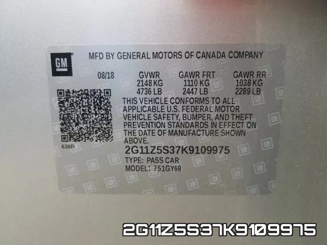 2G11Z5S37K9109975 фото 2