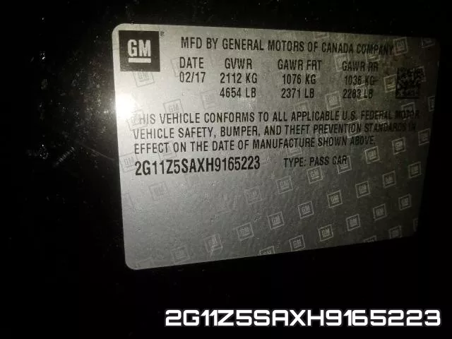 2G11Z5SAXH9165223 фото 2