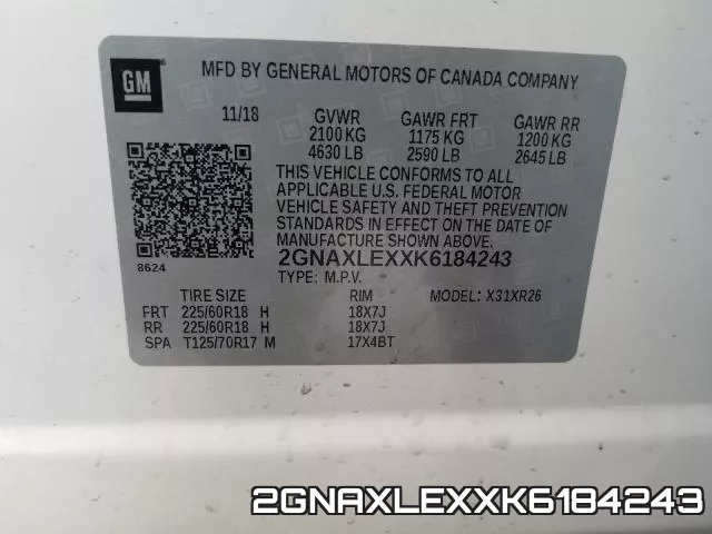 2GNAXLEXXK6184243 фото 2