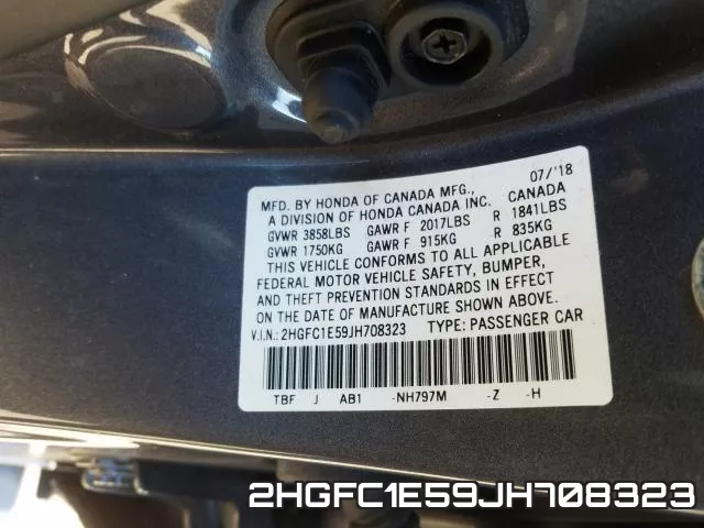 2HGFC1E59JH708323 фото 2