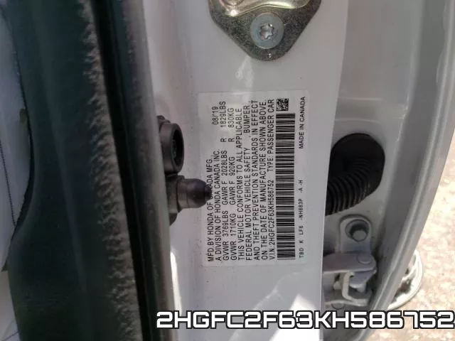 2HGFC2F63KH586752 фото 2