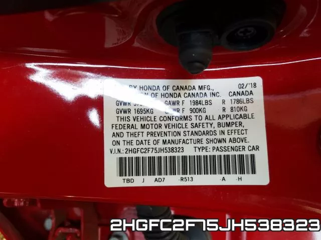2HGFC2F75JH538323 фото 2