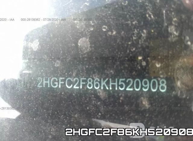 2HGFC2F86KH520908 фото 10