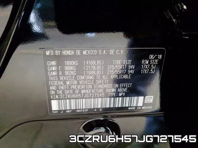3CZRU6H57JG727545 фото 2