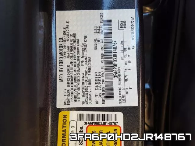 3FA6P0HD2JR148767 фото 2