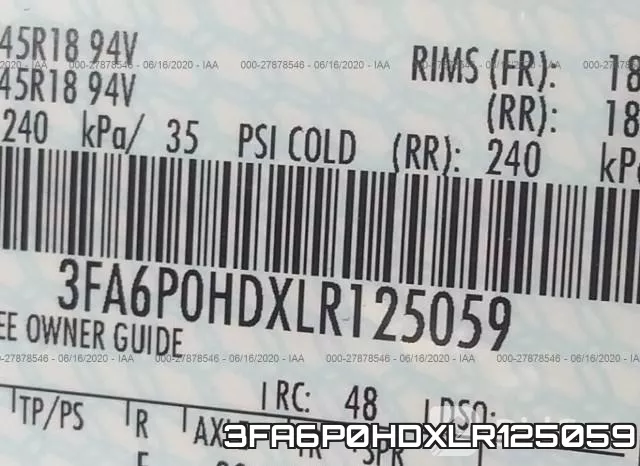 3FA6P0HDXLR125059 фото 10