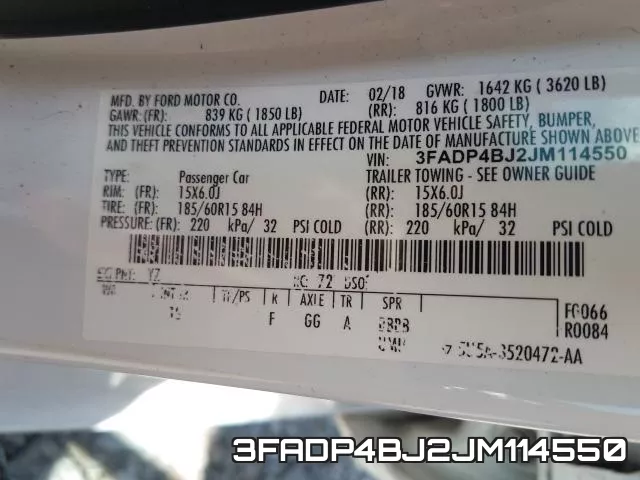 3FADP4BJ2JM114550 фото 2