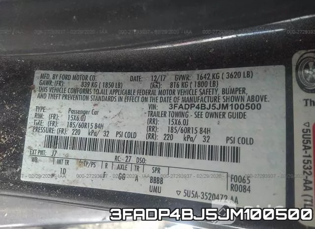 3FADP4BJ5JM100500 фото 10
