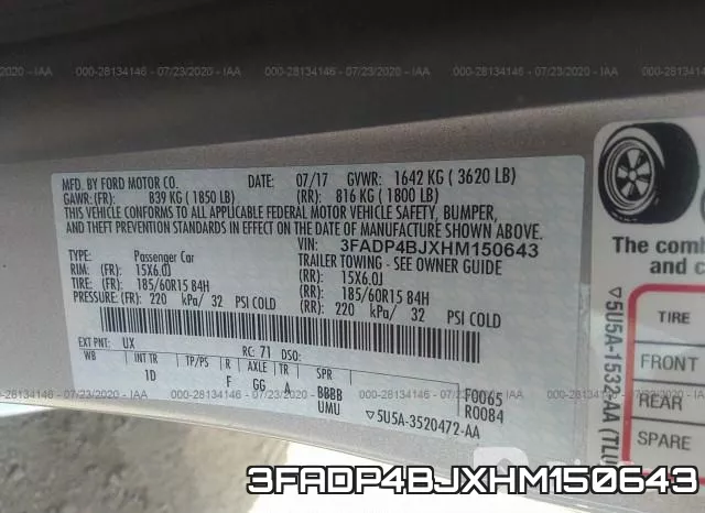 3FADP4BJXHM150643 фото 10