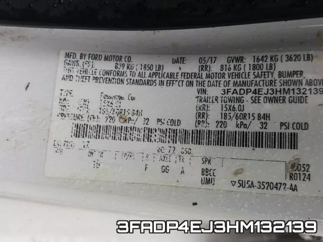3FADP4EJ3HM132139 фото 2