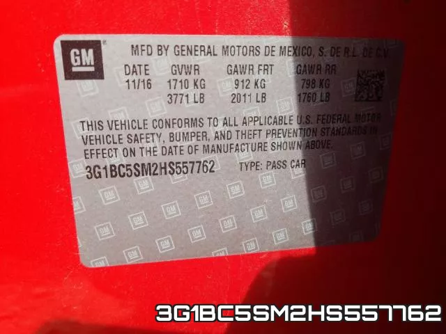 3G1BC5SM2HS557762 фото 2