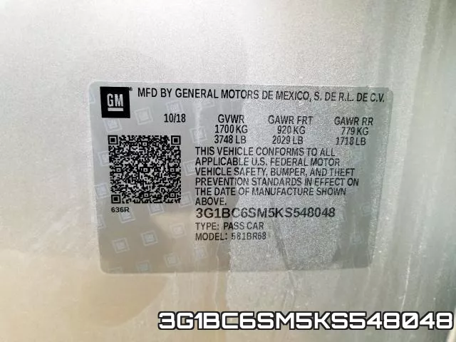 3G1BC6SM5KS548048 фото 2