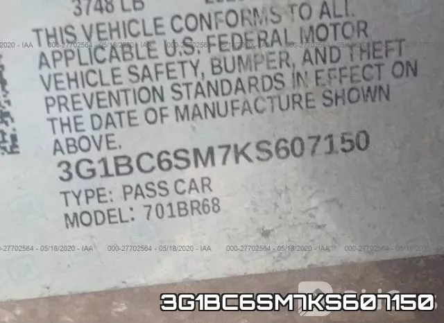 3G1BC6SM7KS607150 фото 10