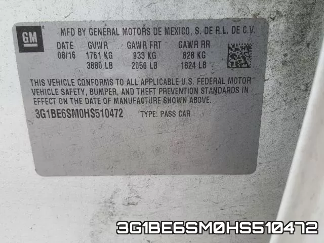 3G1BE6SM0HS510472 фото 2