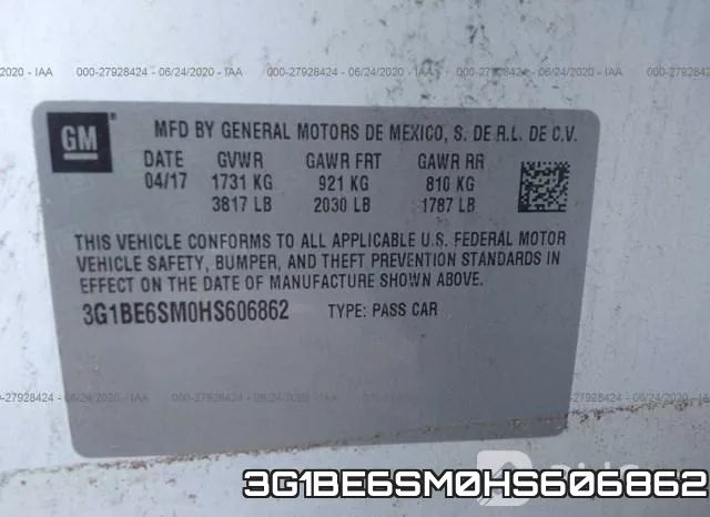 3G1BE6SM0HS606862 фото 10