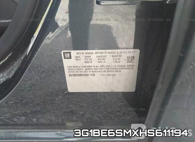 3G1BE6SMXHS611194 фото 10