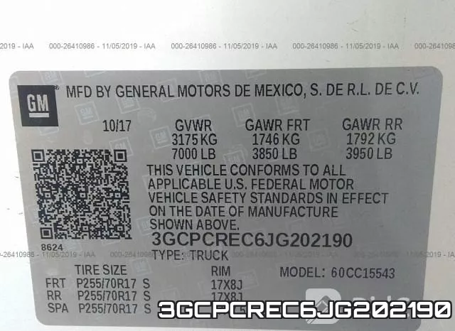 3GCPCREC6JG202190 фото 10