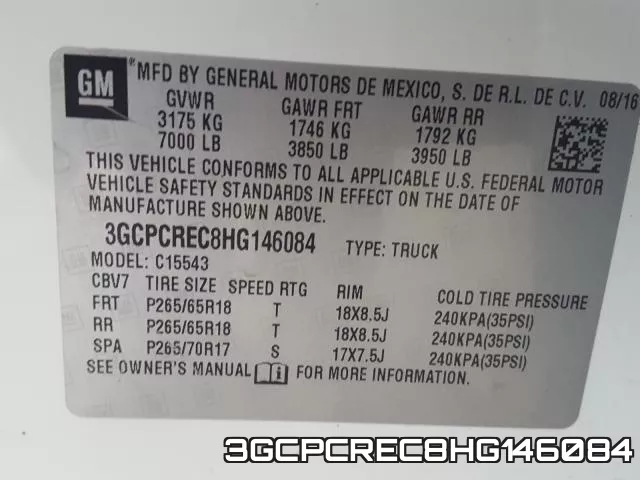 3GCPCREC8HG146084 фото 2