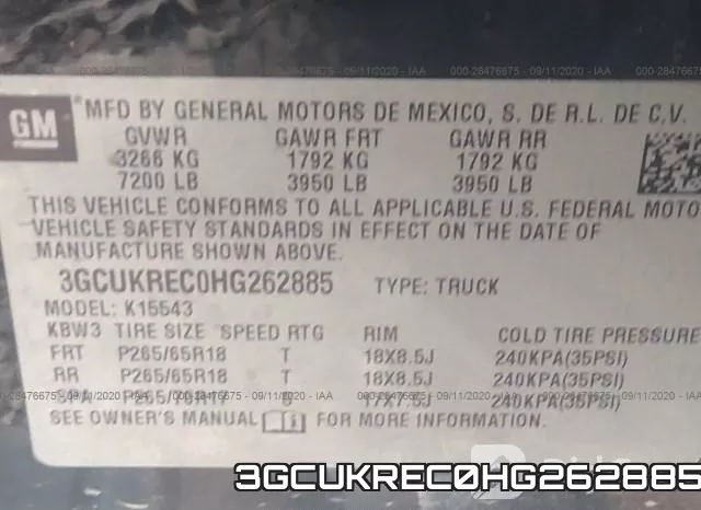 3GCUKREC0HG262885 фото 10