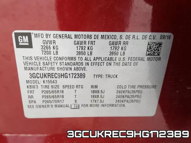 3GCUKREC9HG172389 фото 2