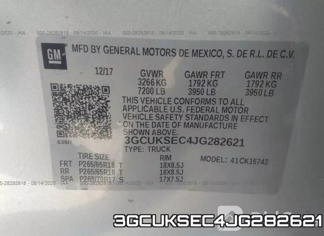 3GCUKSEC4JG282621 фото 10