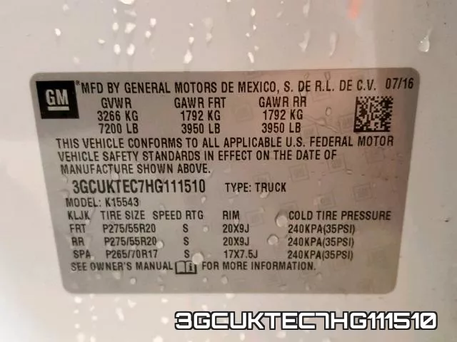 3GCUKTEC7HG111510 фото 2