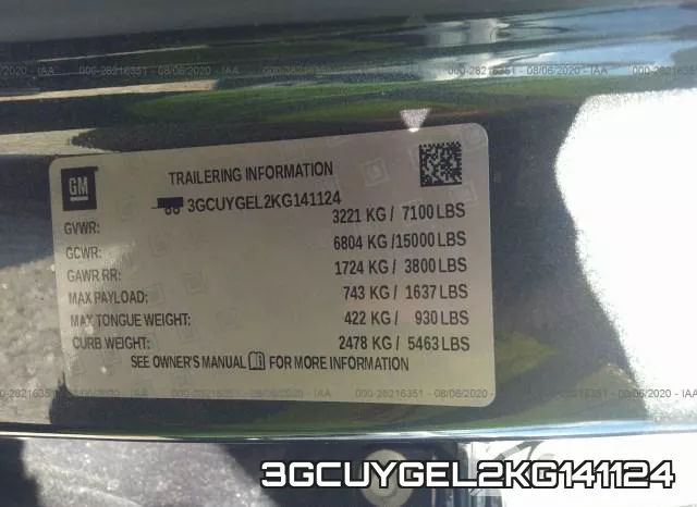 3GCUYGEL2KG141124 фото 10