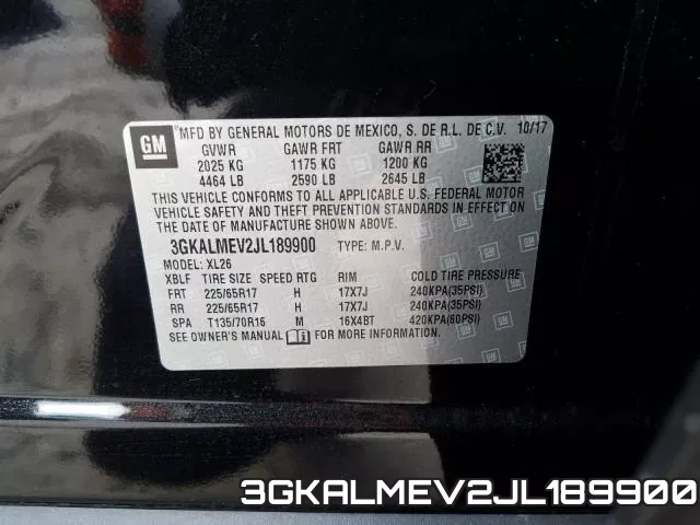 3GKALMEV2JL189900 фото 2