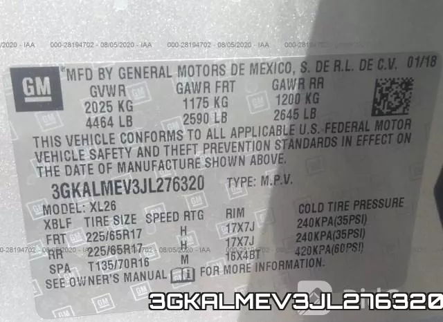 3GKALMEV3JL276320 фото 10