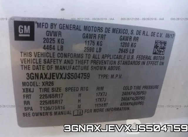 3GNAXJEVXJS504759 фото 10