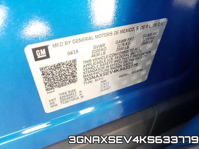 3GNAXSEV4KS633779 фото 2