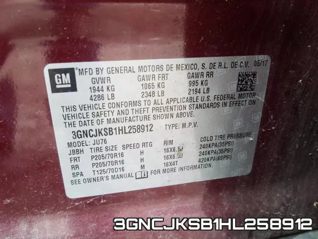 3GNCJKSB1HL258912 фото 2